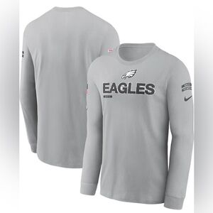 NWT Nike Philadelphia Eagles Grey Salute to Service Long Sleeve Mens T Shirt NEW